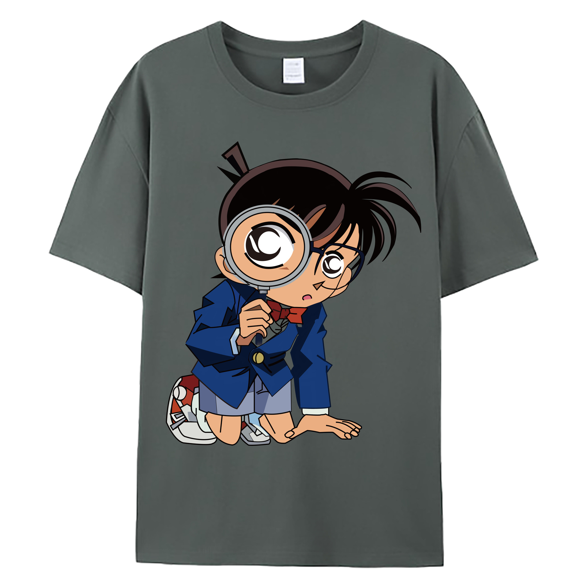 （画像用） 名探偵コナン 江戸川 コナン Detective Conan Conan Edogawa 綿100％ メンズ半袖Tシャツ｜肌触りやわらか＆通気性